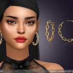 Kiara Chain Hoop Earrings by feyona