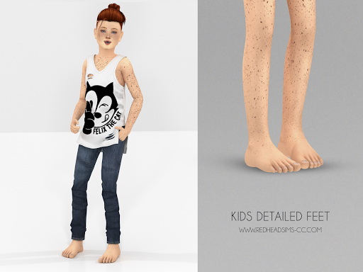 Kids Detailed Feet from Red Head Sims