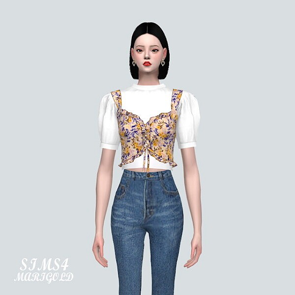 LU Frill Bustier Blouse from SIMS4 Marigold