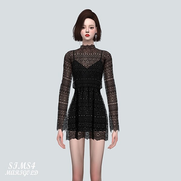 BT Lace Mini Dress V2 from SIMS4 Marigold
