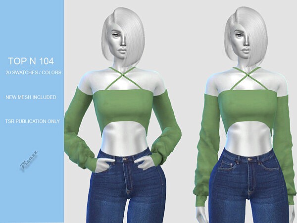 Ladies Top N104 Sims 4 CC by pizazz from TSR