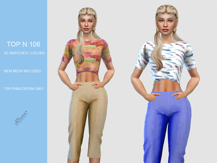 Ladies Top N106 by pizazz from TSR • Sims 4 Downloads