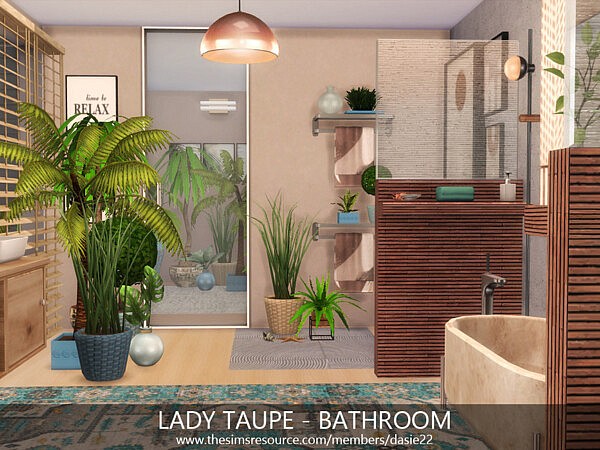 Lady Taupe Bathroom sims 4 cc