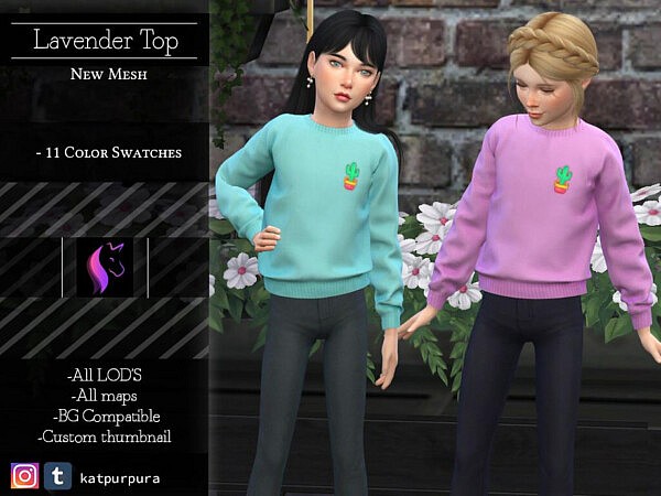 Lavander Top Sims 4 CC