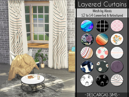 Layered Curtains from Descargas Sims