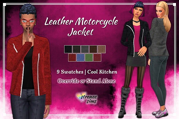 Leather Motorcycle Jacket from Strenee sims