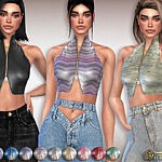 Leather Turtleneck Tank Top Sims 4