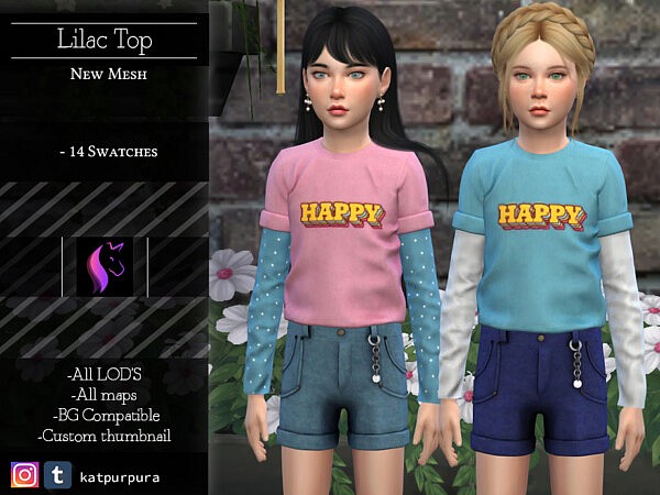 Lilac Top by KaTPurpura from TSR • Sims 4 Downloads