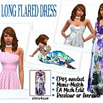 Long Flared Dress sims 4 cc1
