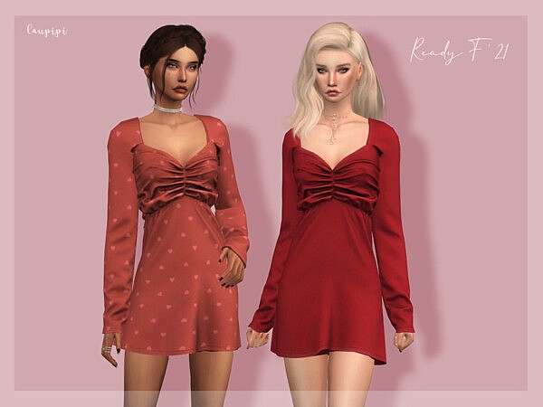 Long Sleeves Dress Sims 4 CC
