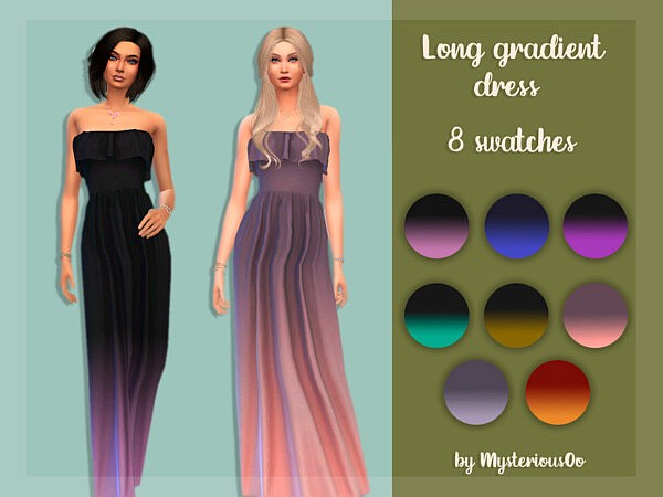 Long gradient dress by MysteriousOo from TSR
