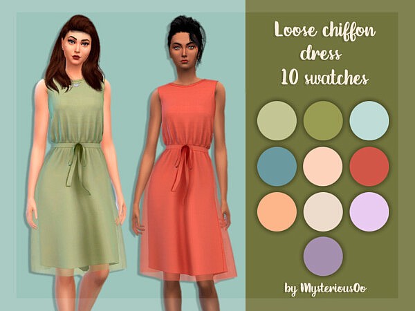 Loose chiffon dress by MysteriousOo from TSR