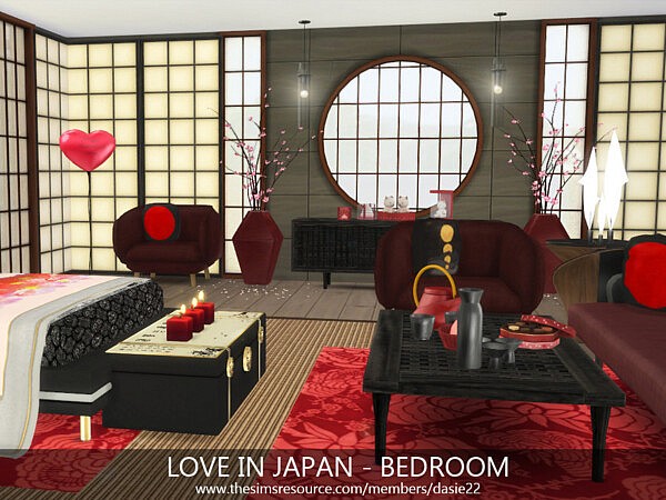 Love in Japan Sims 4 CC Bedroom