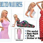 Maxi Belted Skirt sims 4 cc