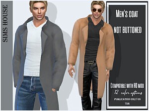 Mens coat not buttoned