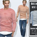Mens sweater with t shirt Sims 4 CC