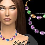 Mixed color gems necklace by NataliS