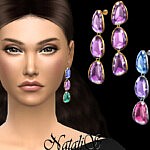 Mixed color gemstone drop earrings