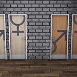 Modern Restroom Doors Sims 4 cc