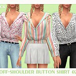 Off Shoulder Button Shirt 02