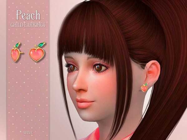 Peach Child Earrings by Suzue
