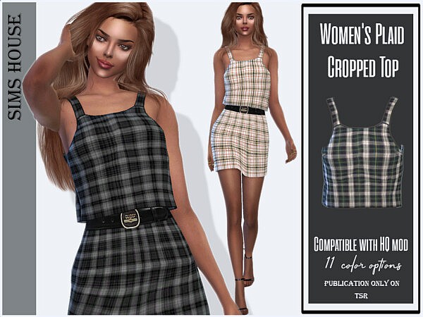 Plaid Cropped Top by Sims House from TSR
