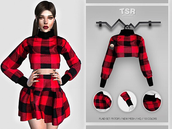 Plaid Set 111 Top by busra tr from TSR