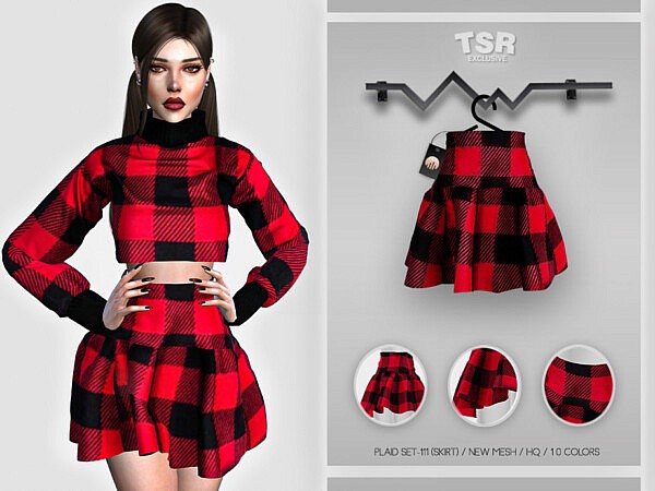 Plaid Set 111 Skirt by busra tr from TSR