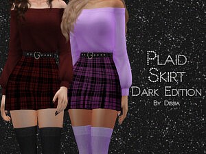 Plaid Skirt Dark Edition Sims 4 CC