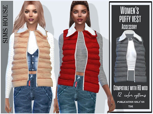 Puffy vest by Sims House from TSR