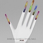 Rainbow Quartz Crystal Nails