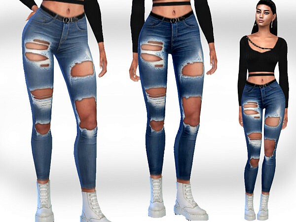 Ripped Jeans by Saliwa from TSR • Sims 4 Downloads