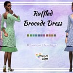 Ruffled Brocade Dress Sims 4 CC