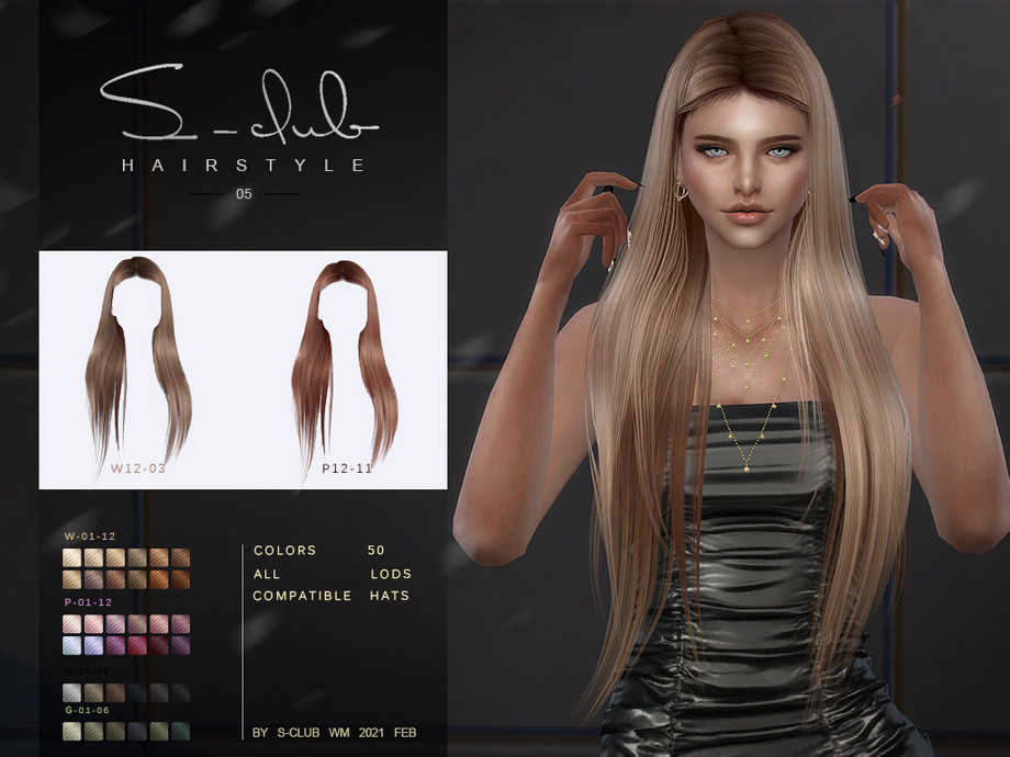 sims 4 cc hair long bangs
