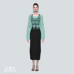 ST Mesh Long Dress sims 4 cc