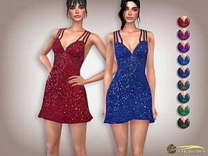 Sequin Double-Strap Cocktail Dress by Harmonia