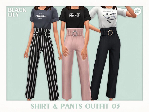 Shirt and Pants Outfit 03 by Black Lily from TSR