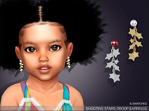 Shooting Stars Drop Earrings For Toddlers sims 4 cc