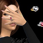 Sims 4 CC Heart shape halo ring
