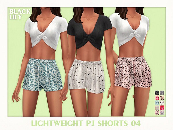 Lightweight Pajama Shorts 04 by Black Lily from TSR