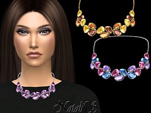 Sims 4 CC Mixed color gems necklace