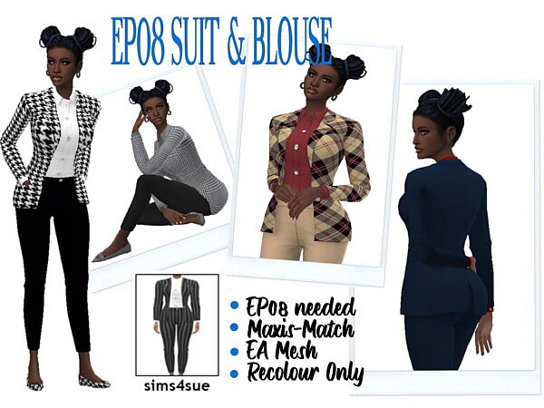 Suit and Blouse from Sims 4 Sue