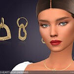 Sims 4 CC Textured Heart Hoop Earrings