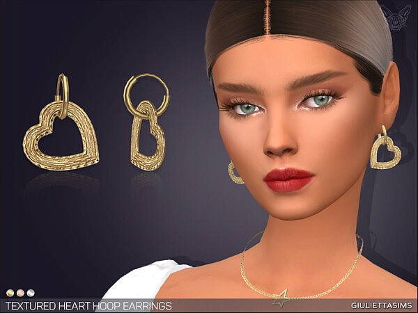 Textured Heart Hoop Earrings by feyona from TSR