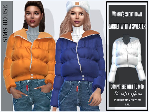Short down jacket with a sweater by Sims House from TSR