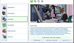 SimsTuber Career Sims 4 CC