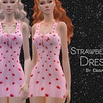 Strawberries Dress Sims 4 CC