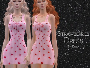 Strawberries Dress Sims 4 CC