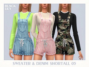 Sweater and Denim Shortall 05 by Black Lily