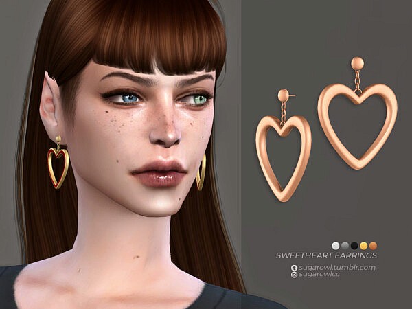 Sweetheart earrings Sims 4 CC